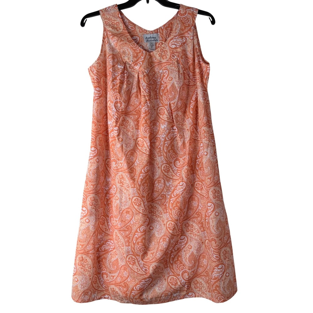 Anthony Richards Coral Paisley Sleepwear Night Gown‎ Women's Large Loungewear